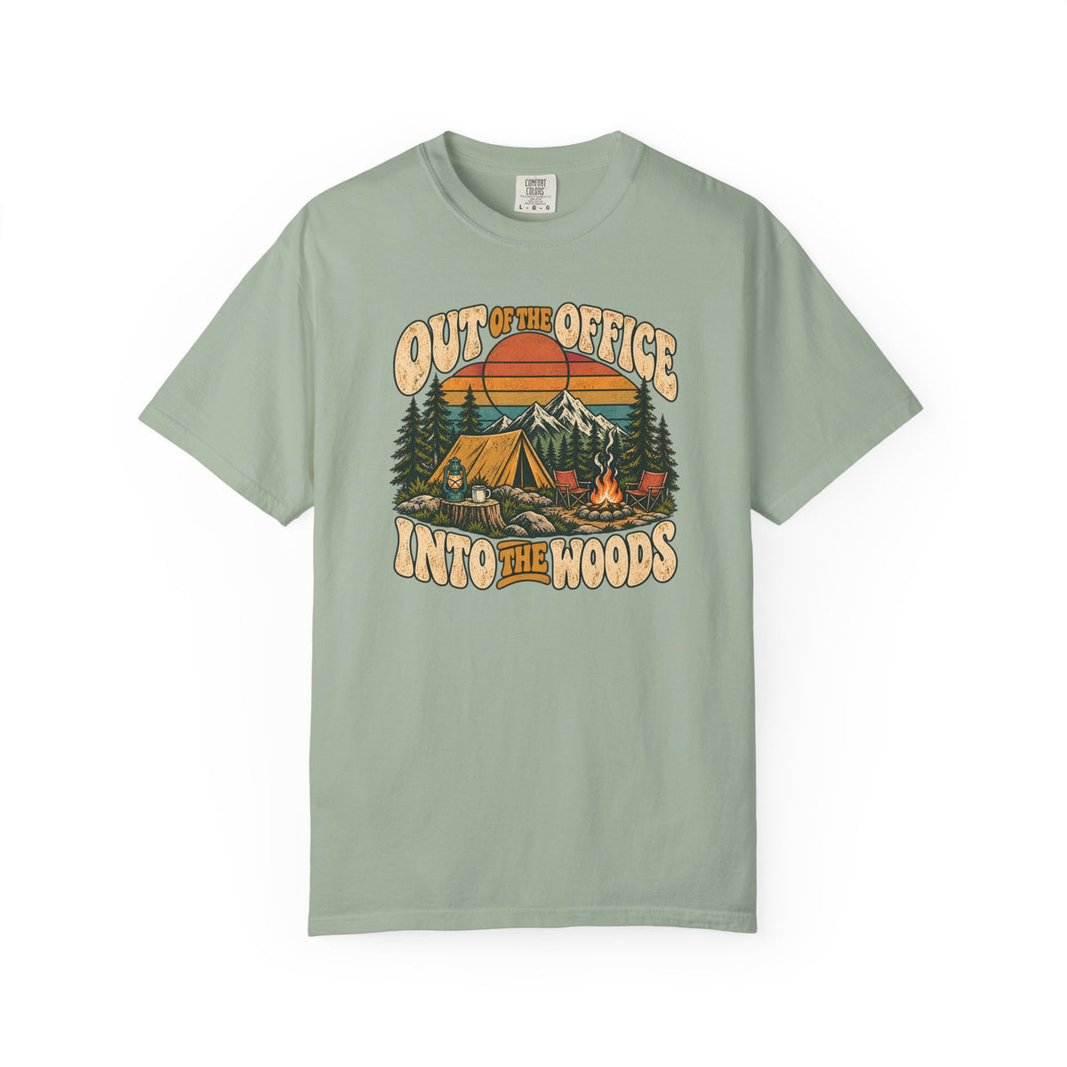 Out of the Office Into the Woods Vintage Camping Tee | Comfort Colors 1717