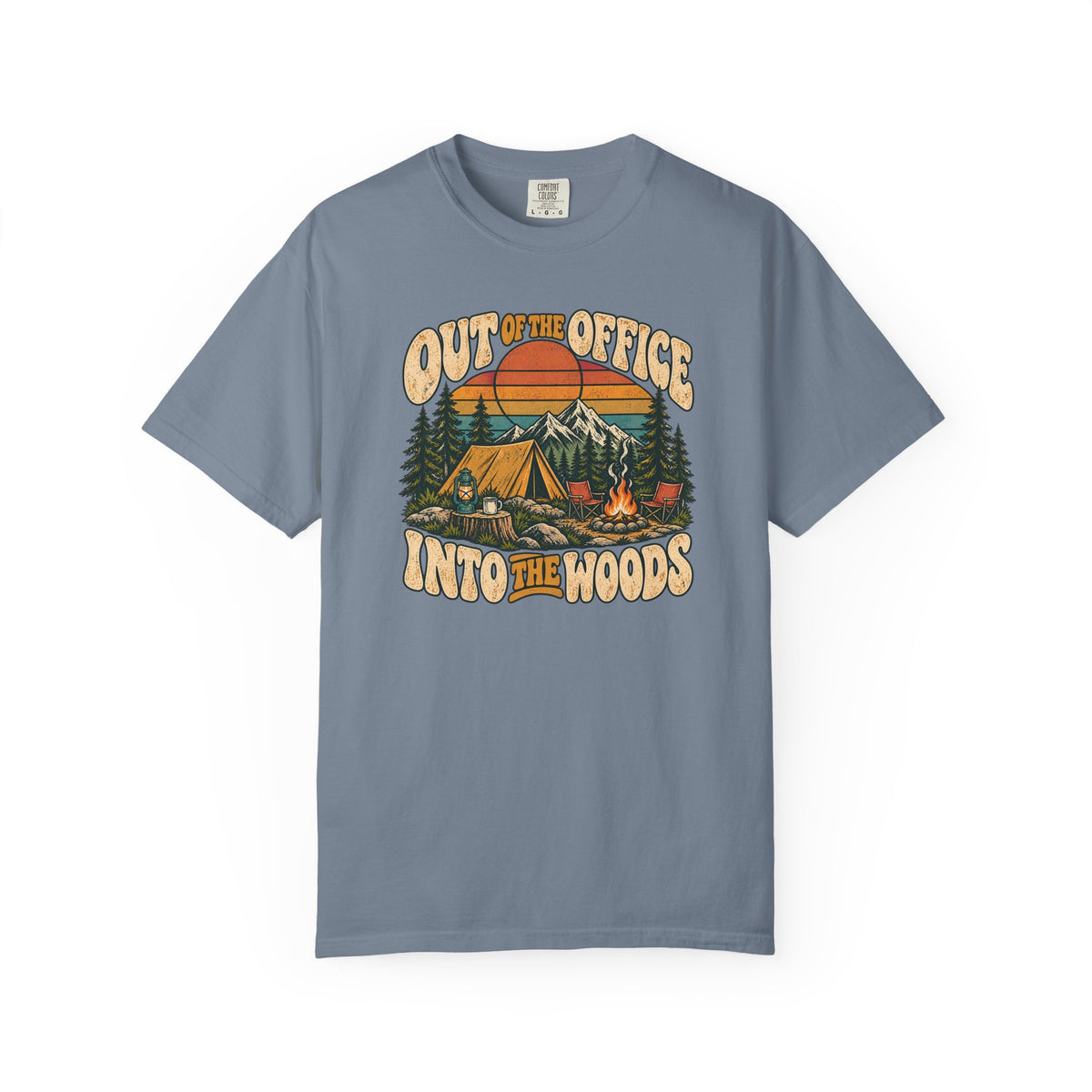 Out of the Office Into the Woods Vintage Camping Tee | Comfort Colors 1717