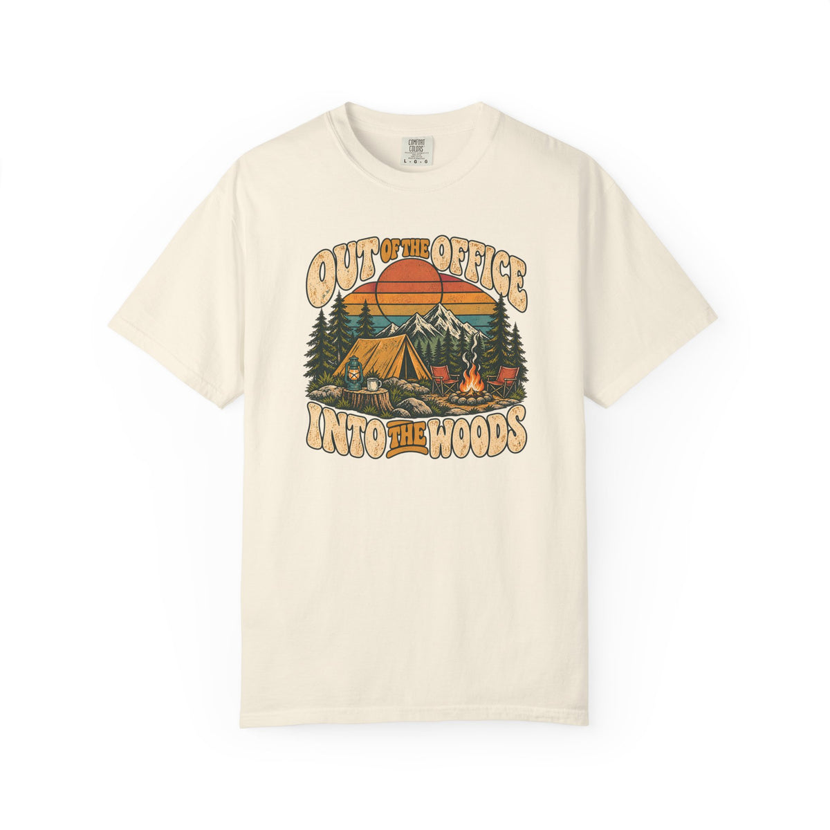 Out of the Office Into the Woods Vintage Camping Tee | Comfort Colors 1717