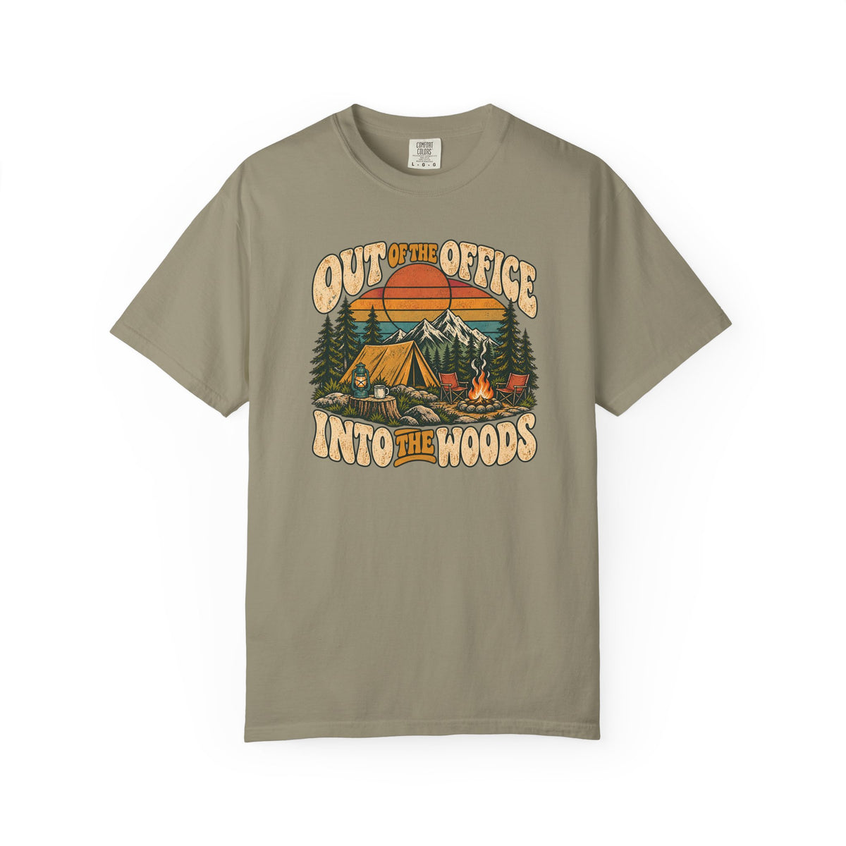 Out of the Office Into the Woods Vintage Camping Tee | Comfort Colors 1717