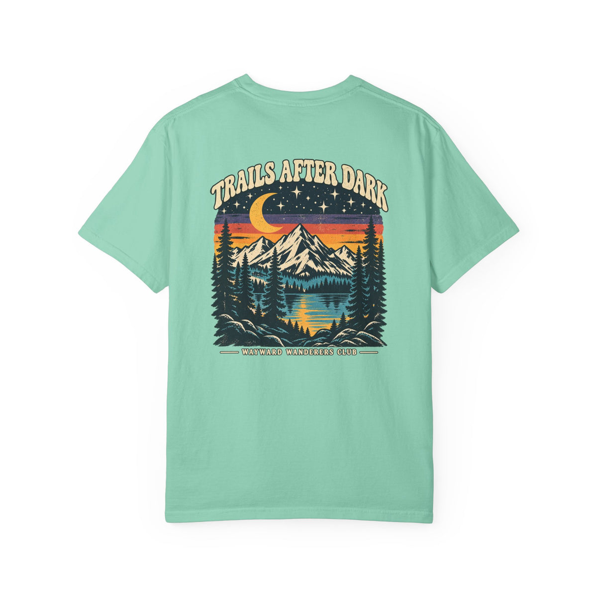 Trails After Dark Vintage 80s Mountain T-Shirt | Wayward Wanderers Club | Comfort Colors 1717