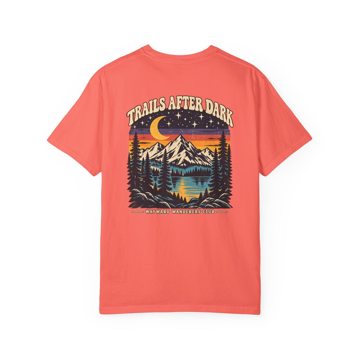 Trails After Dark Vintage 80s Mountain T-Shirt | Wayward Wanderers Club | Comfort Colors 1717