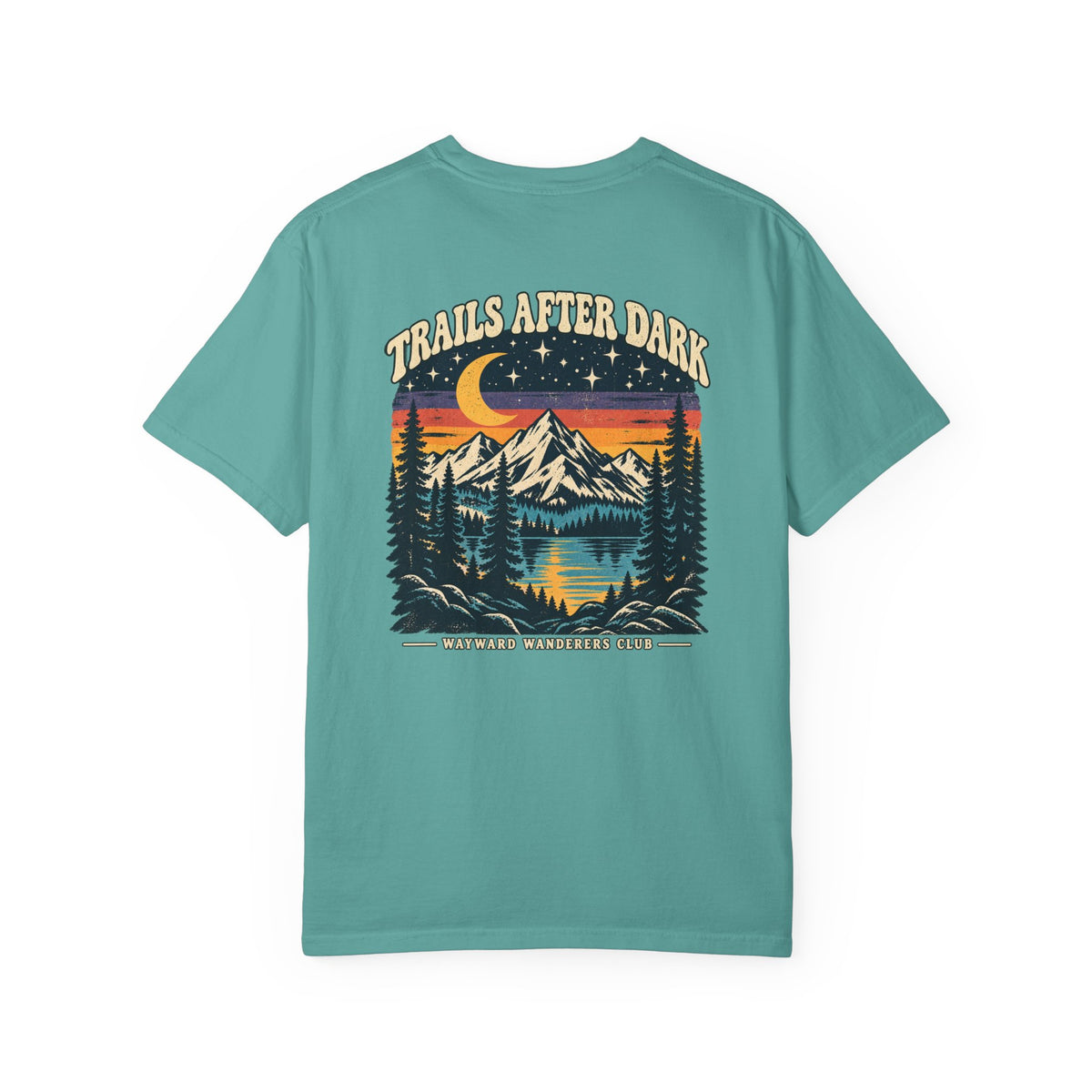 Trails After Dark Vintage 80s Mountain T-Shirt | Wayward Wanderers Club | Comfort Colors 1717