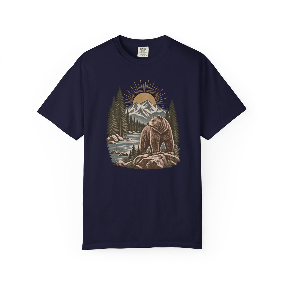 Bear Mountain Scenic T-Shirt — Nature Cabin Retro Graphic Tee