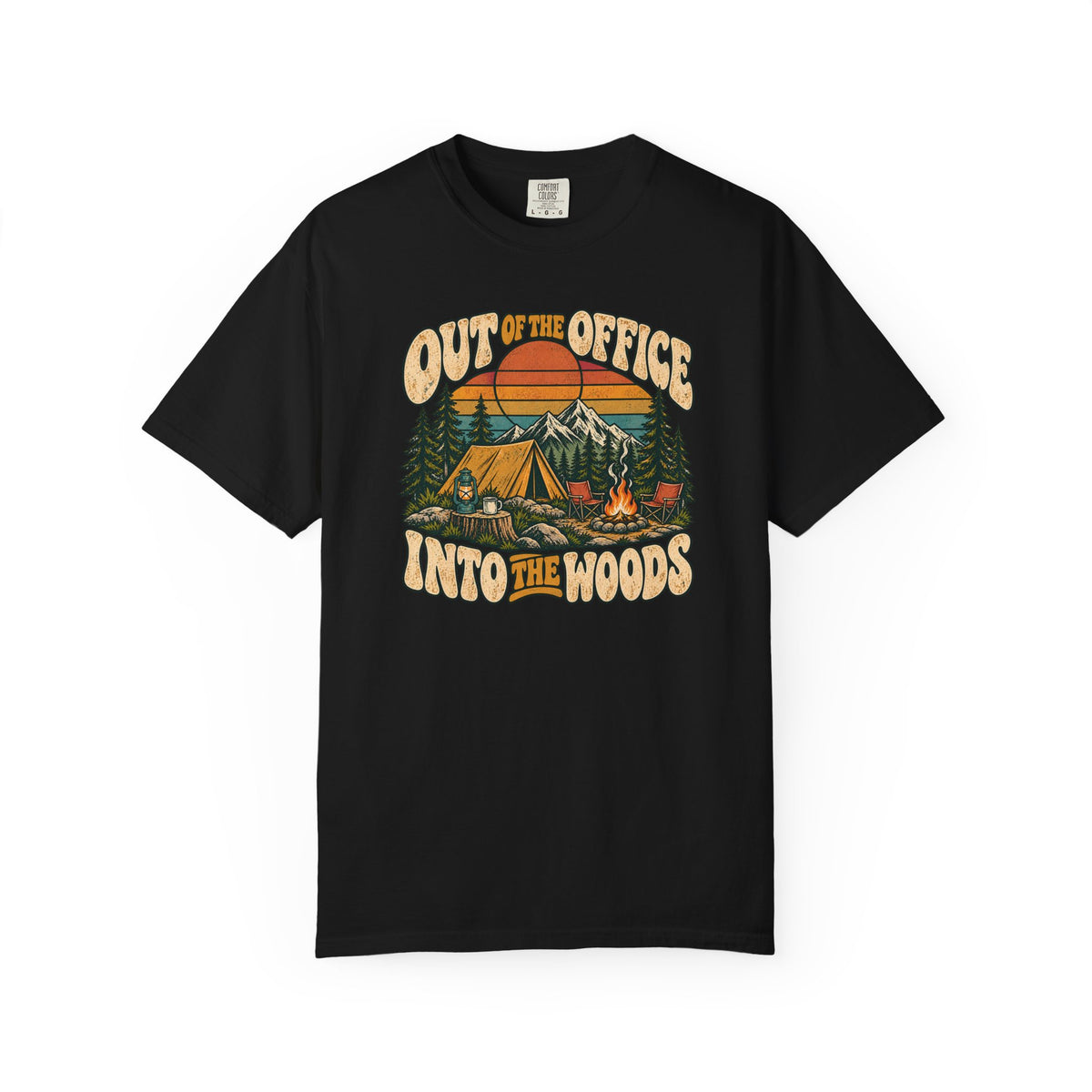 Out of the Office Into the Woods Vintage Camping Tee | Comfort Colors 1717