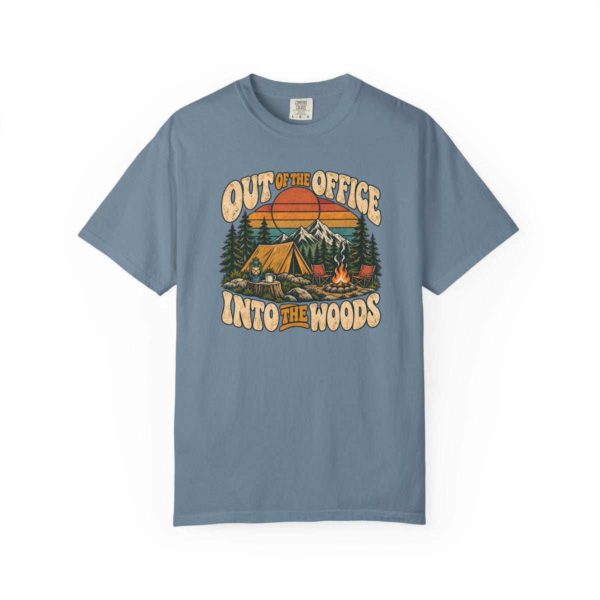 Out of the Office Into the Woods Vintage Camping Tee | Comfort Colors 1717