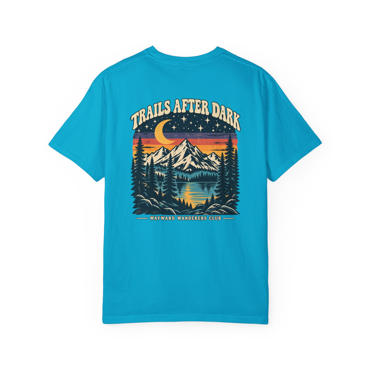 Trails After Dark Vintage 80s Mountain T-Shirt | Wayward Wanderers Club | Comfort Colors 1717