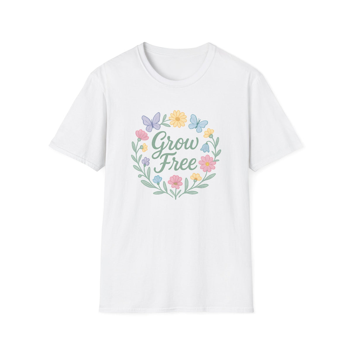 Grow Free Floral Wreath T-Shirt