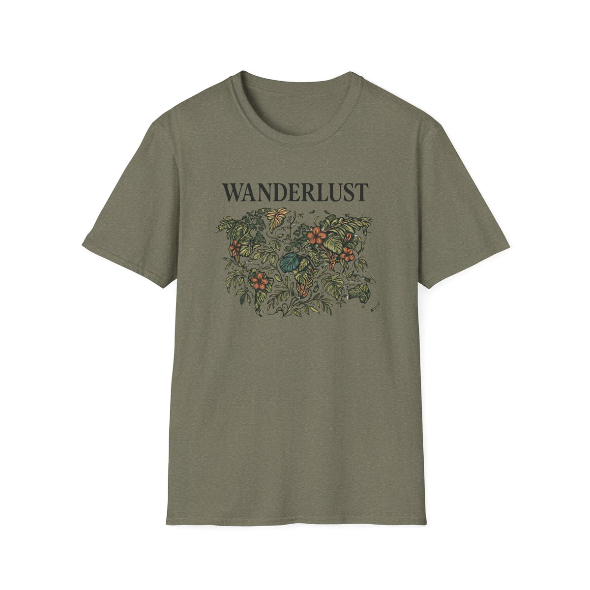 Lush Tropical Floral Scene T-Shirt