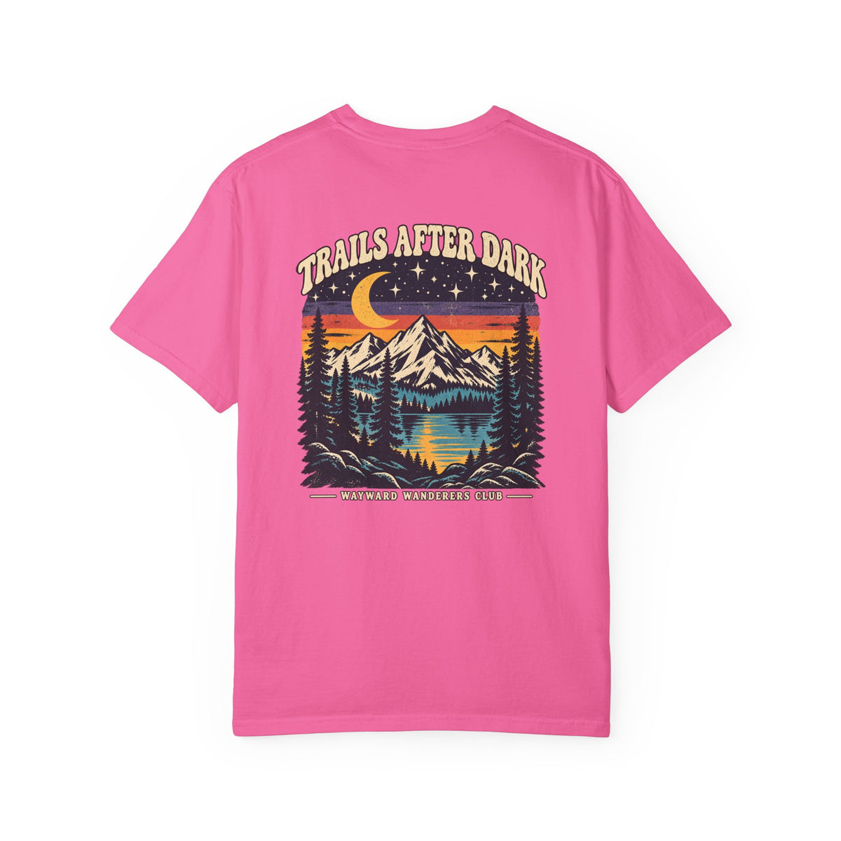 Trails After Dark Vintage 80s Mountain T-Shirt | Wayward Wanderers Club | Comfort Colors 1717