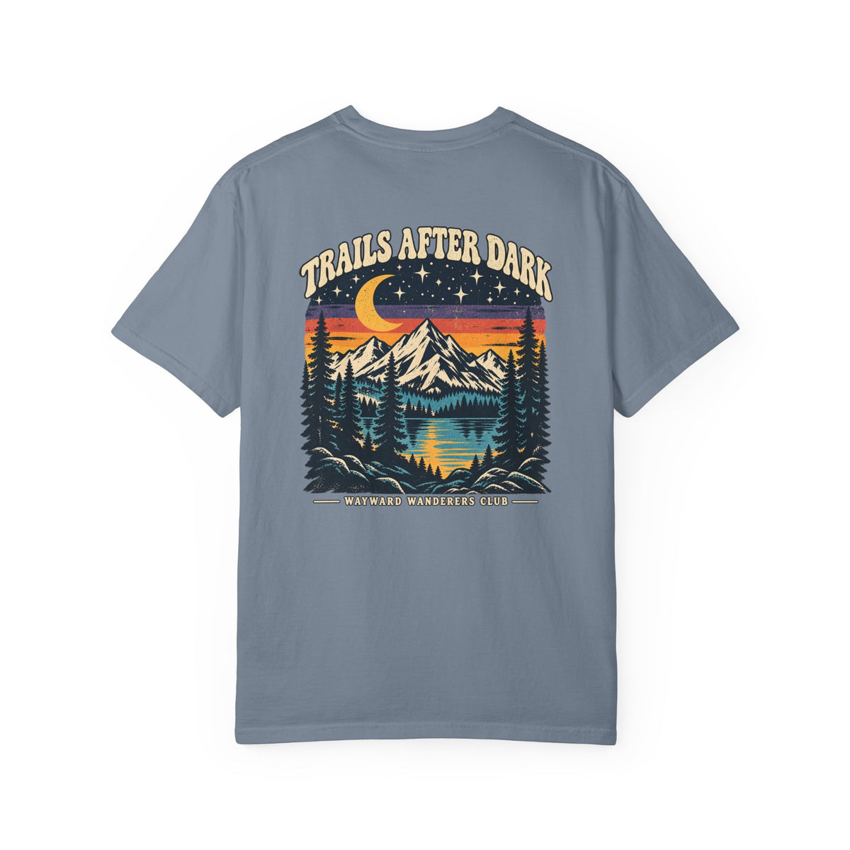 Trails After Dark Vintage 80s Mountain T-Shirt | Wayward Wanderers Club | Comfort Colors 1717