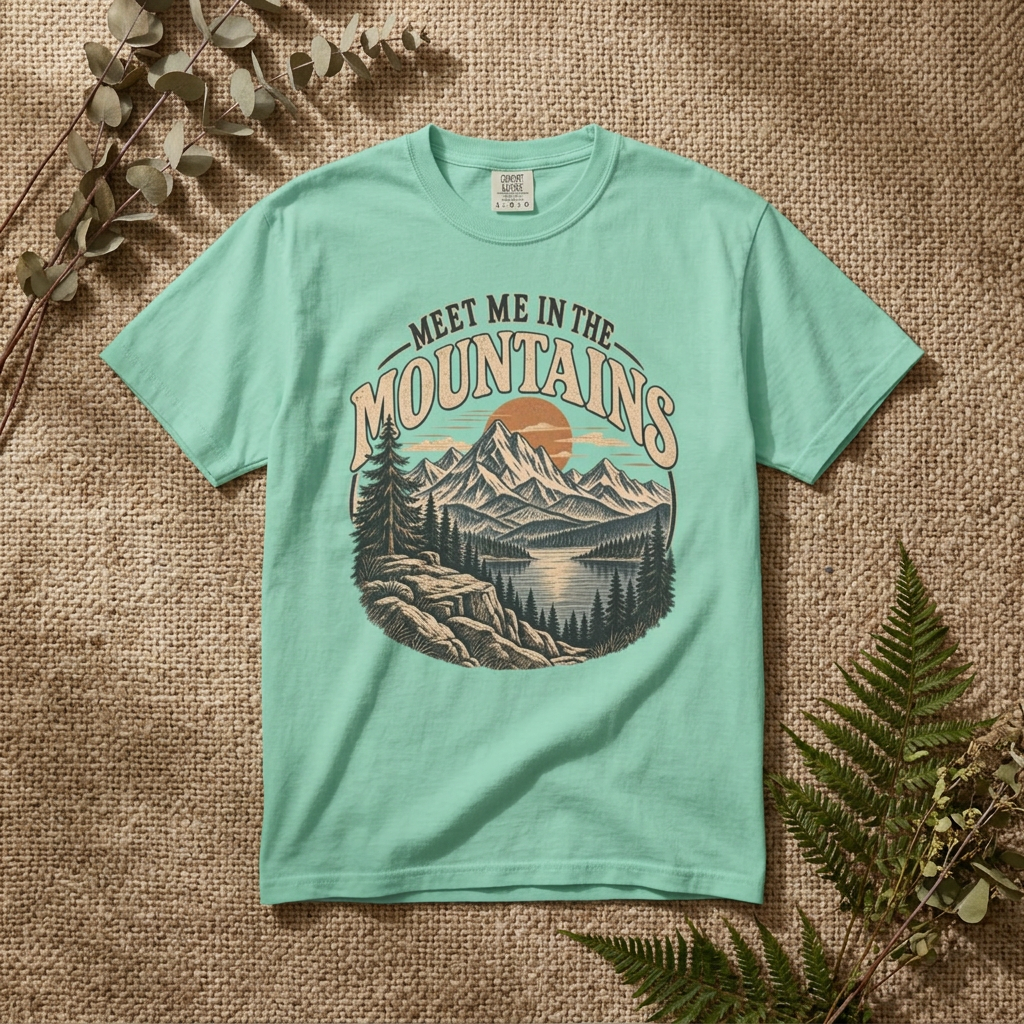 Meet Me in the Mountains T-Shirt — Vintage Mountain Scenic Tee
