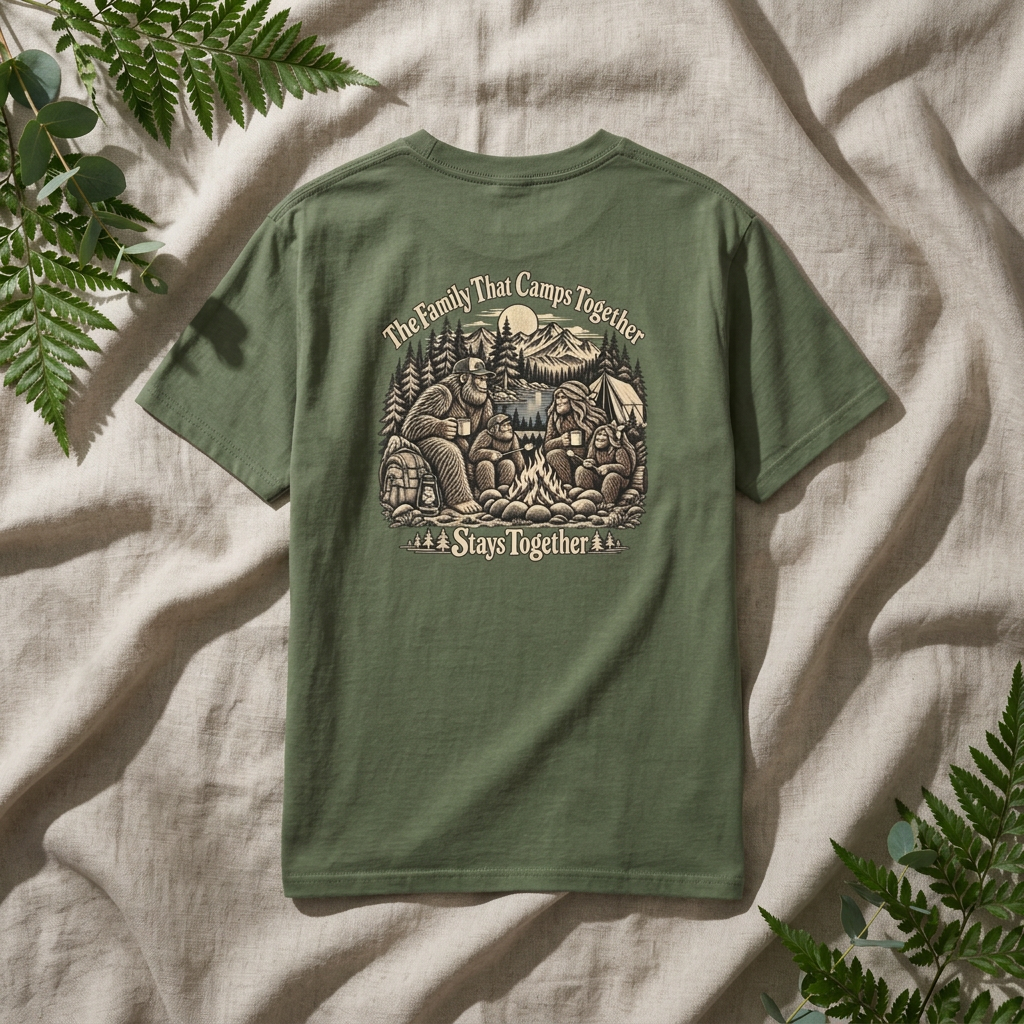 The Family That Camps Together Stays Together | Sasquatch Family Camping Tee | Comfort Colors 1717