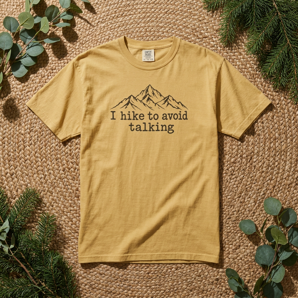 I Hike to Avoid Talking Shirt | Vintage Mountain Hiking Tee | Comfort Colors 1717