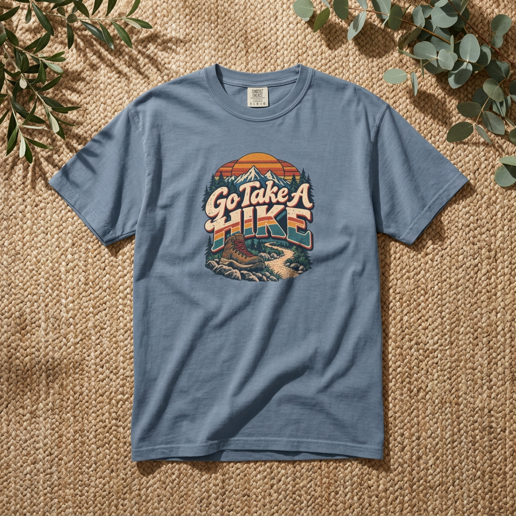 Go Take A Hike – Vintage 80s Hiking Graphic Tee | Comfort Colors® Outdoor Adventure Shirt