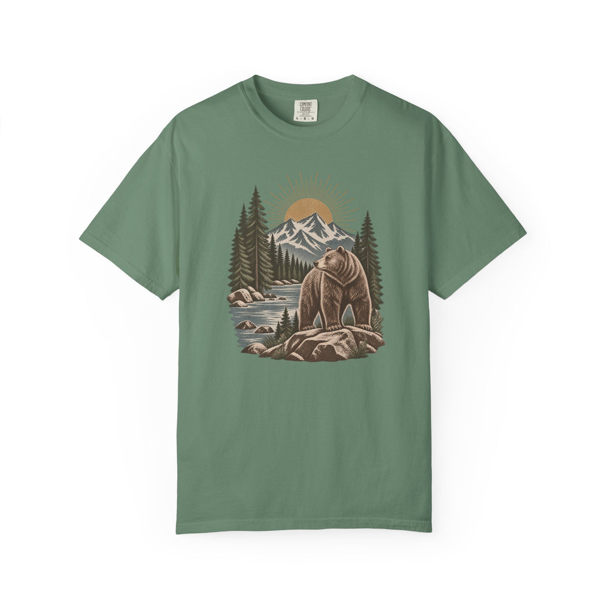 Bear Mountain Scenic T-Shirt — Nature Cabin Retro Graphic Tee