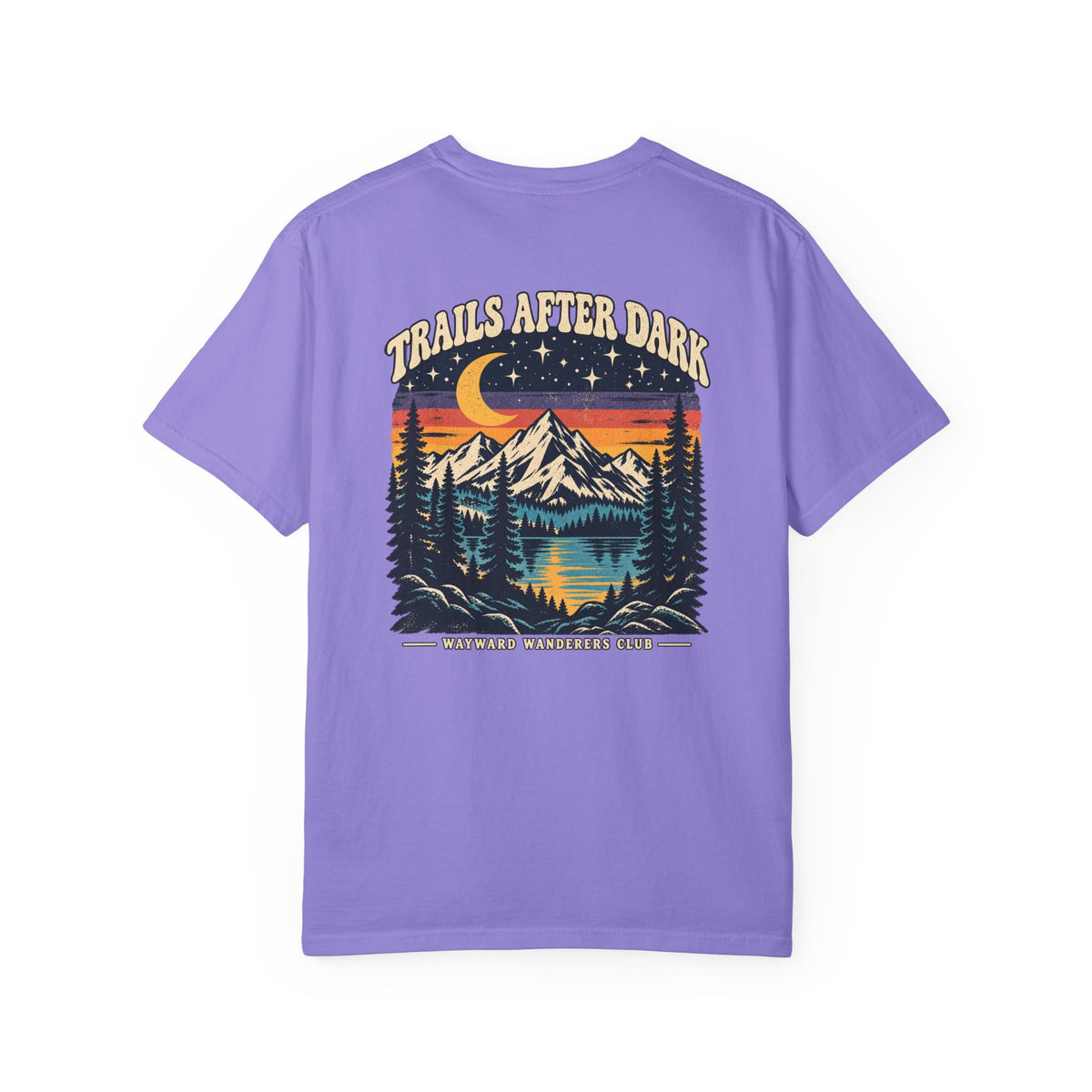 Trails After Dark Vintage 80s Mountain T-Shirt | Wayward Wanderers Club | Comfort Colors 1717