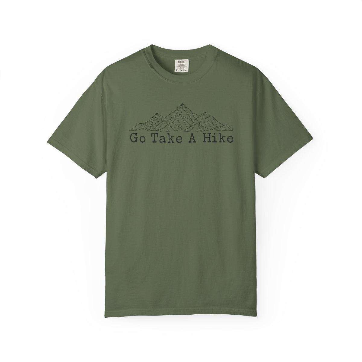 Go Take A Hike Geometric Mountain Tee | Vintage Comfort Colors Hiking Shirt