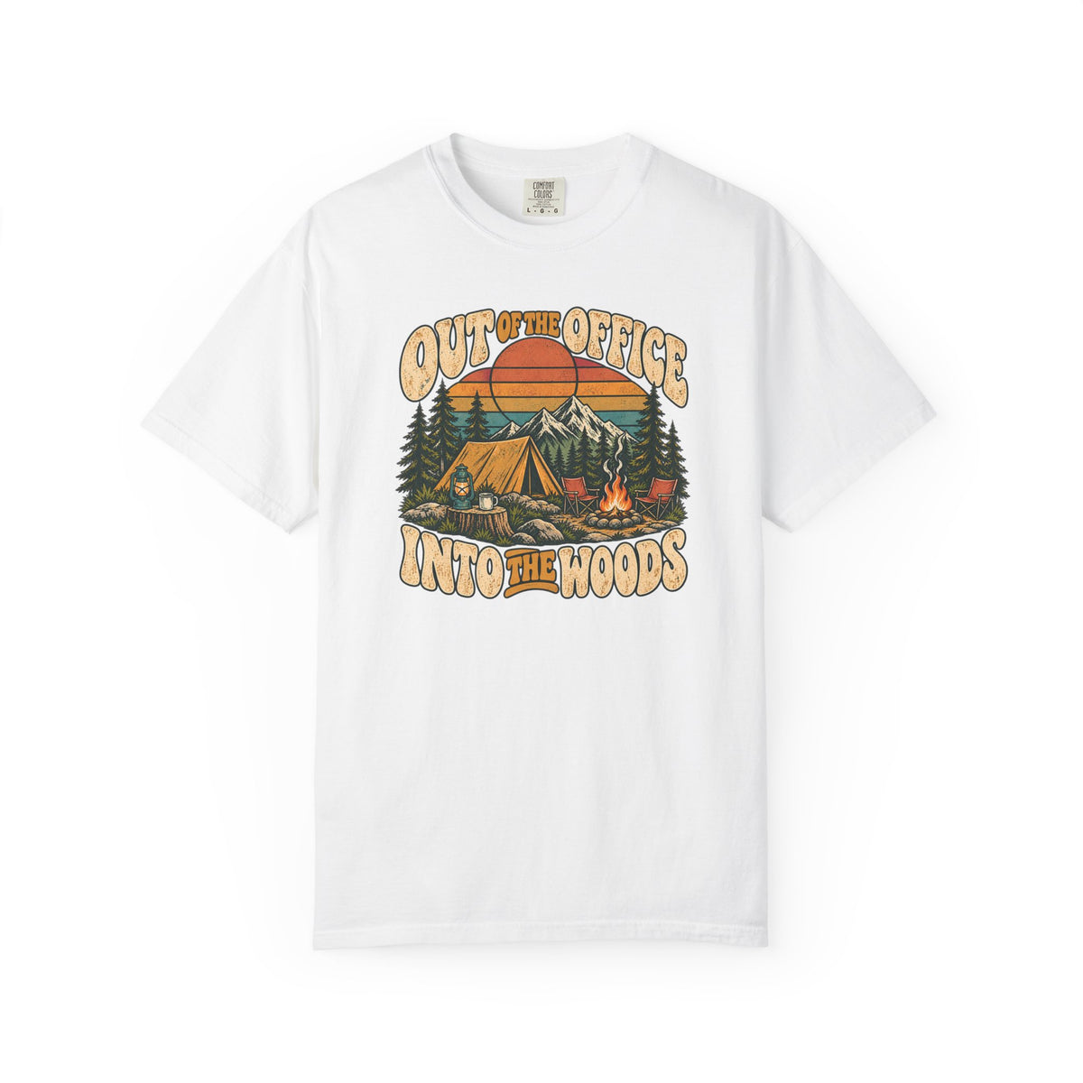 Out of the Office Into the Woods Vintage Camping Tee | Comfort Colors 1717