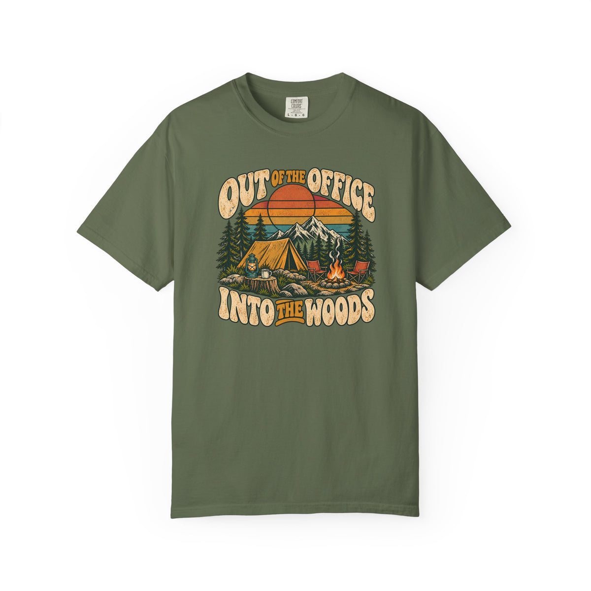 Out of the Office Into the Woods Vintage Camping Tee | Comfort Colors 1717