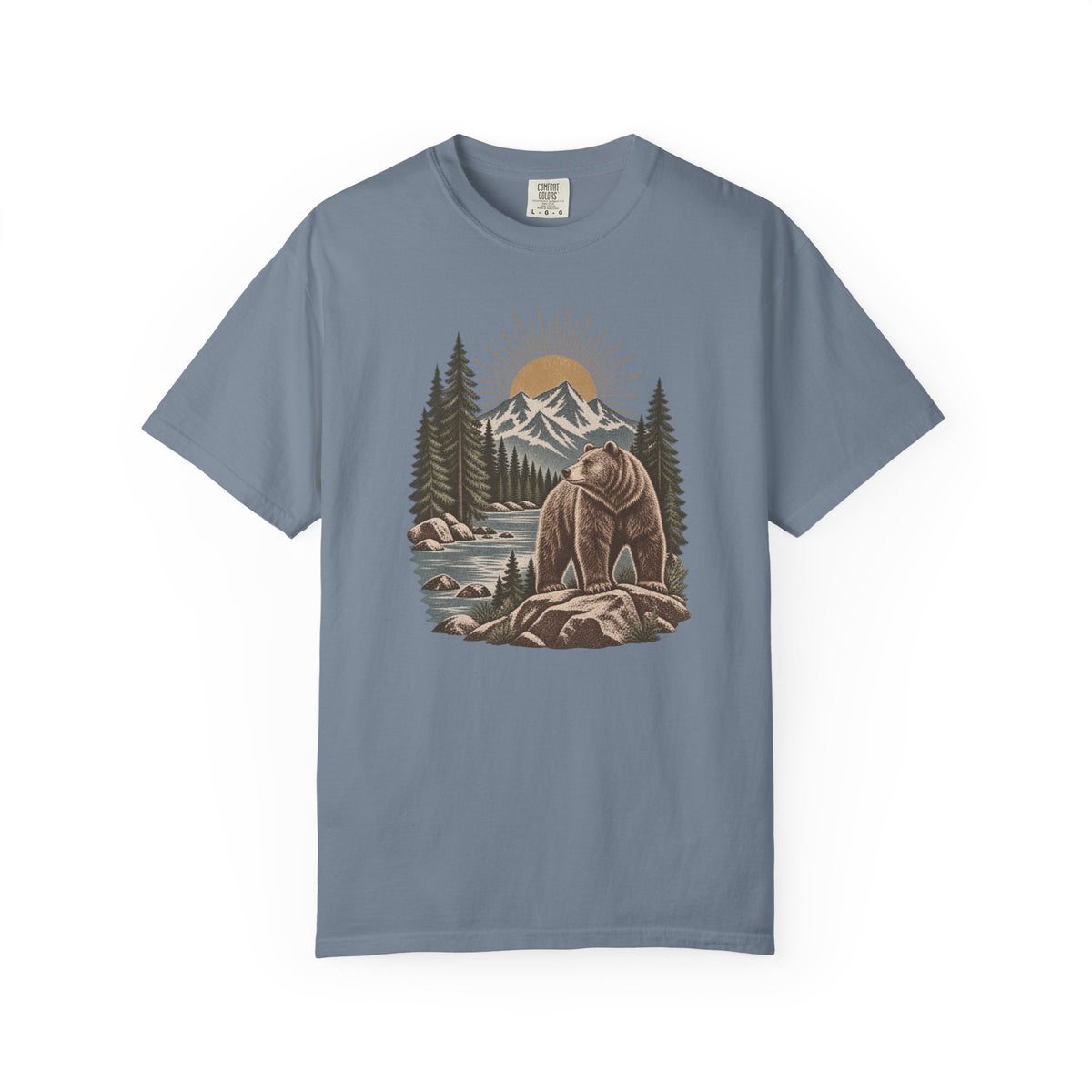Bear Mountain Scenic T-Shirt — Nature Cabin Retro Graphic Tee