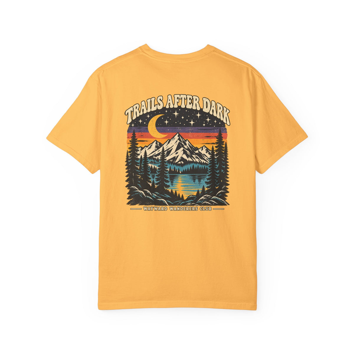 Trails After Dark Vintage 80s Mountain T-Shirt | Wayward Wanderers Club | Comfort Colors 1717