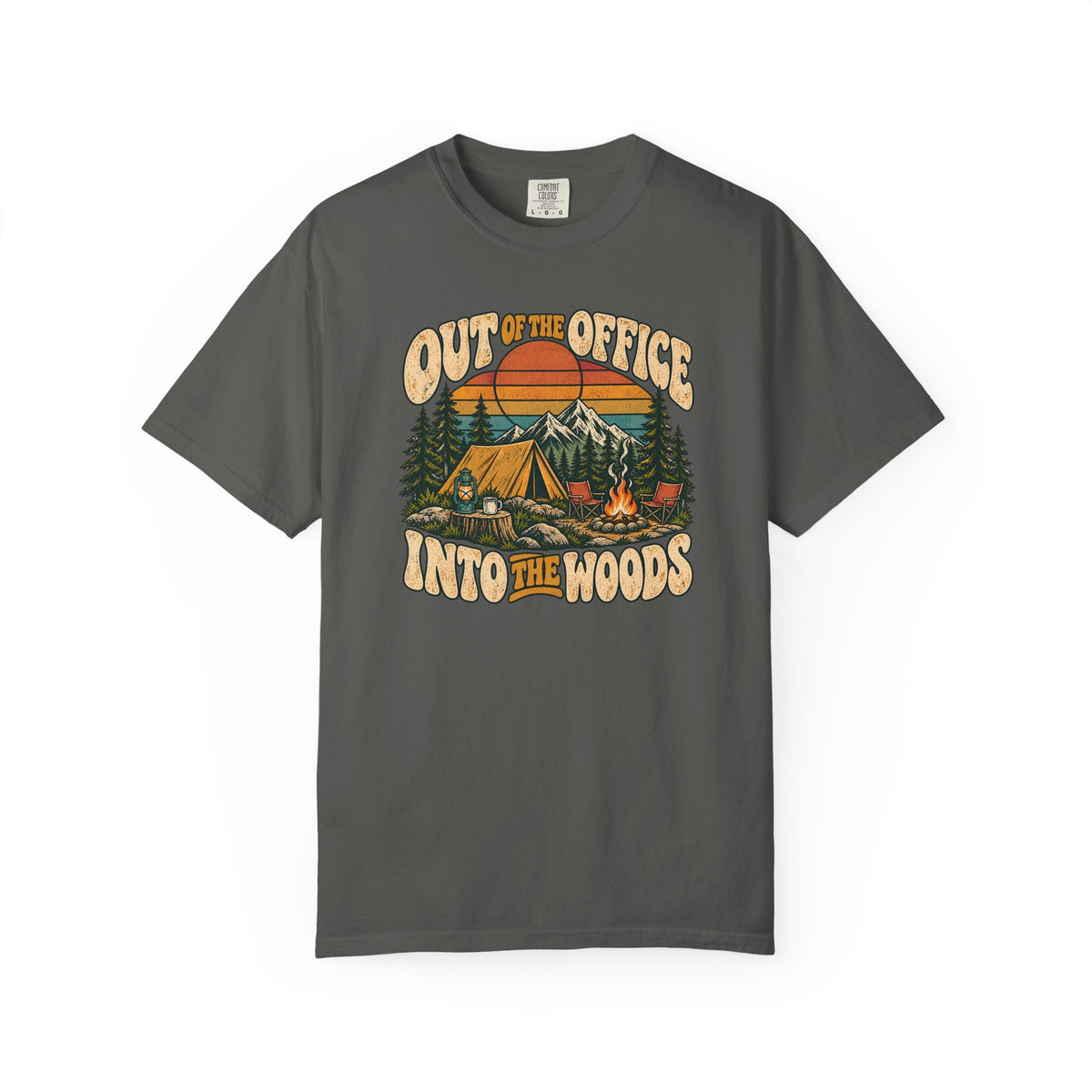 Out of the Office Into the Woods Vintage Camping Tee | Comfort Colors 1717