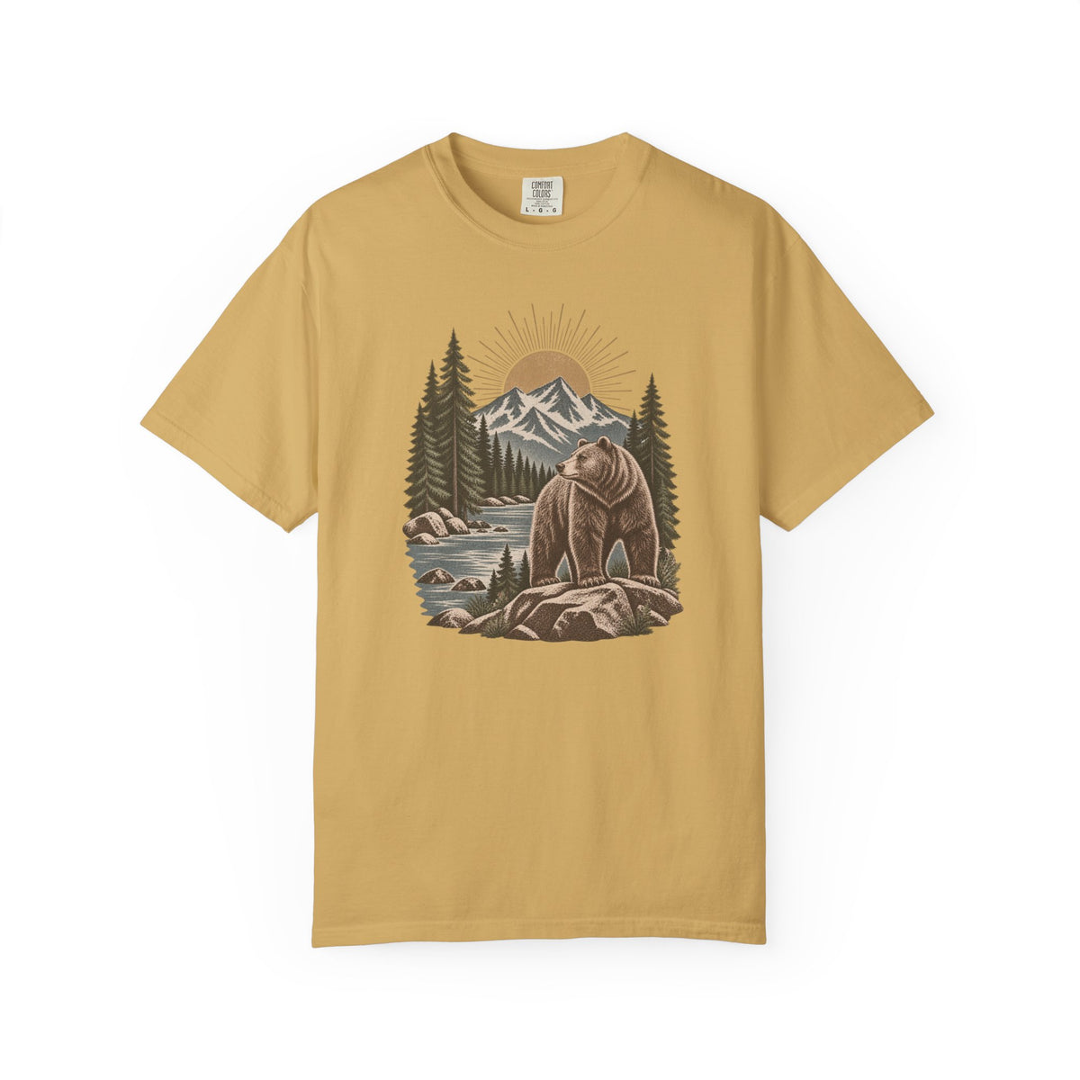 Bear Mountain Scenic T-Shirt — Nature Cabin Retro Graphic Tee