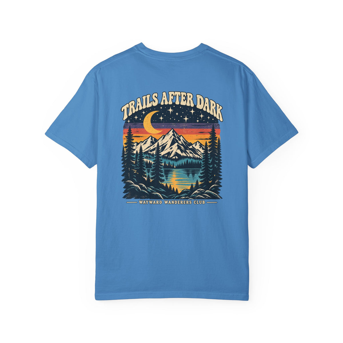 Trails After Dark Vintage 80s Mountain T-Shirt | Wayward Wanderers Club | Comfort Colors 1717