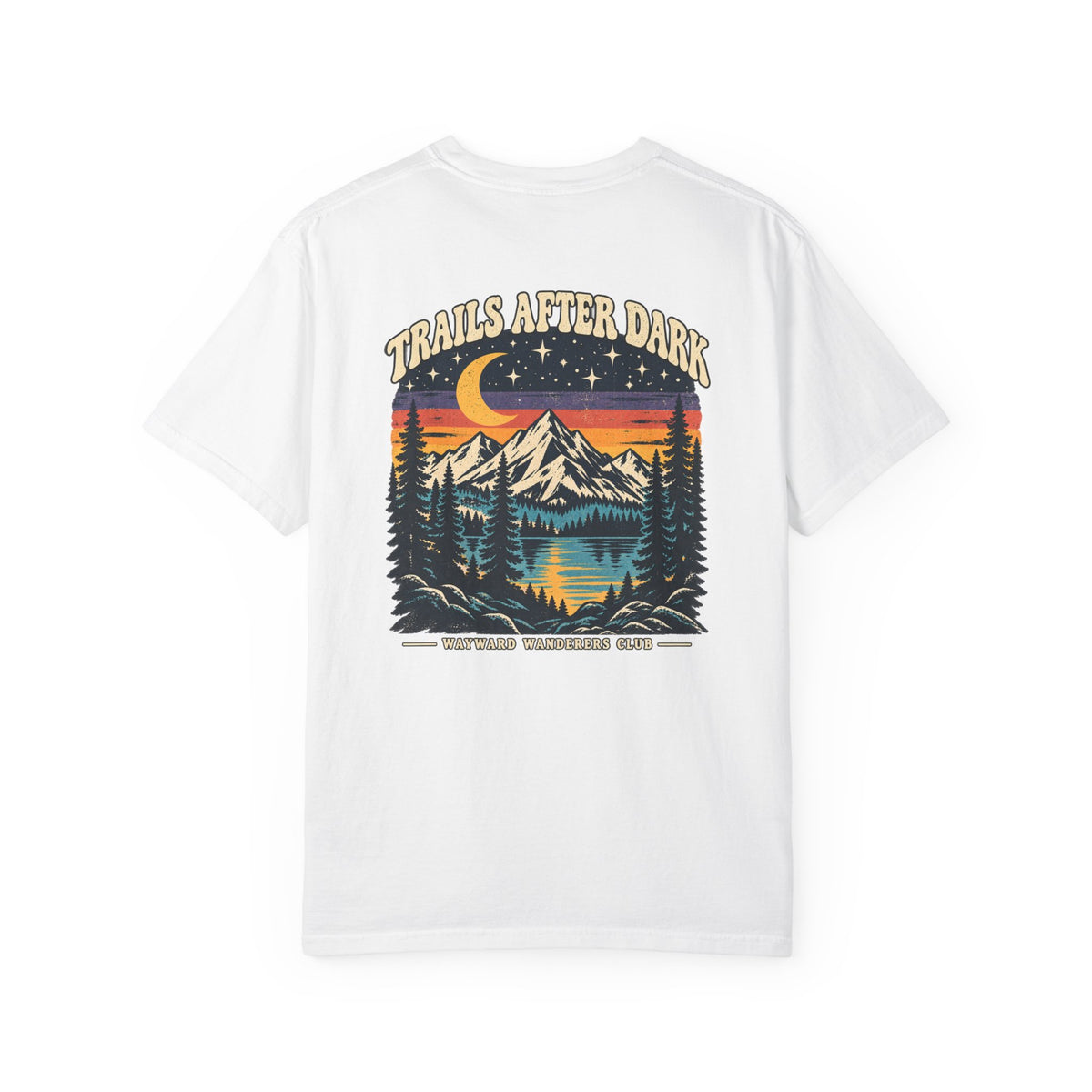 Trails After Dark Vintage 80s Mountain T-Shirt | Wayward Wanderers Club | Comfort Colors 1717