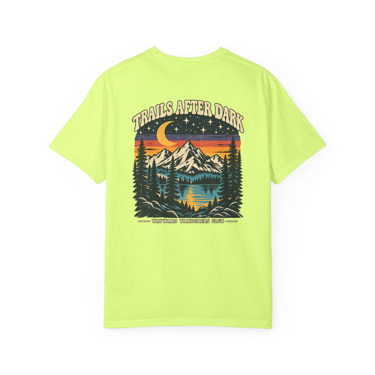 Trails After Dark Vintage 80s Mountain T-Shirt | Wayward Wanderers Club | Comfort Colors 1717