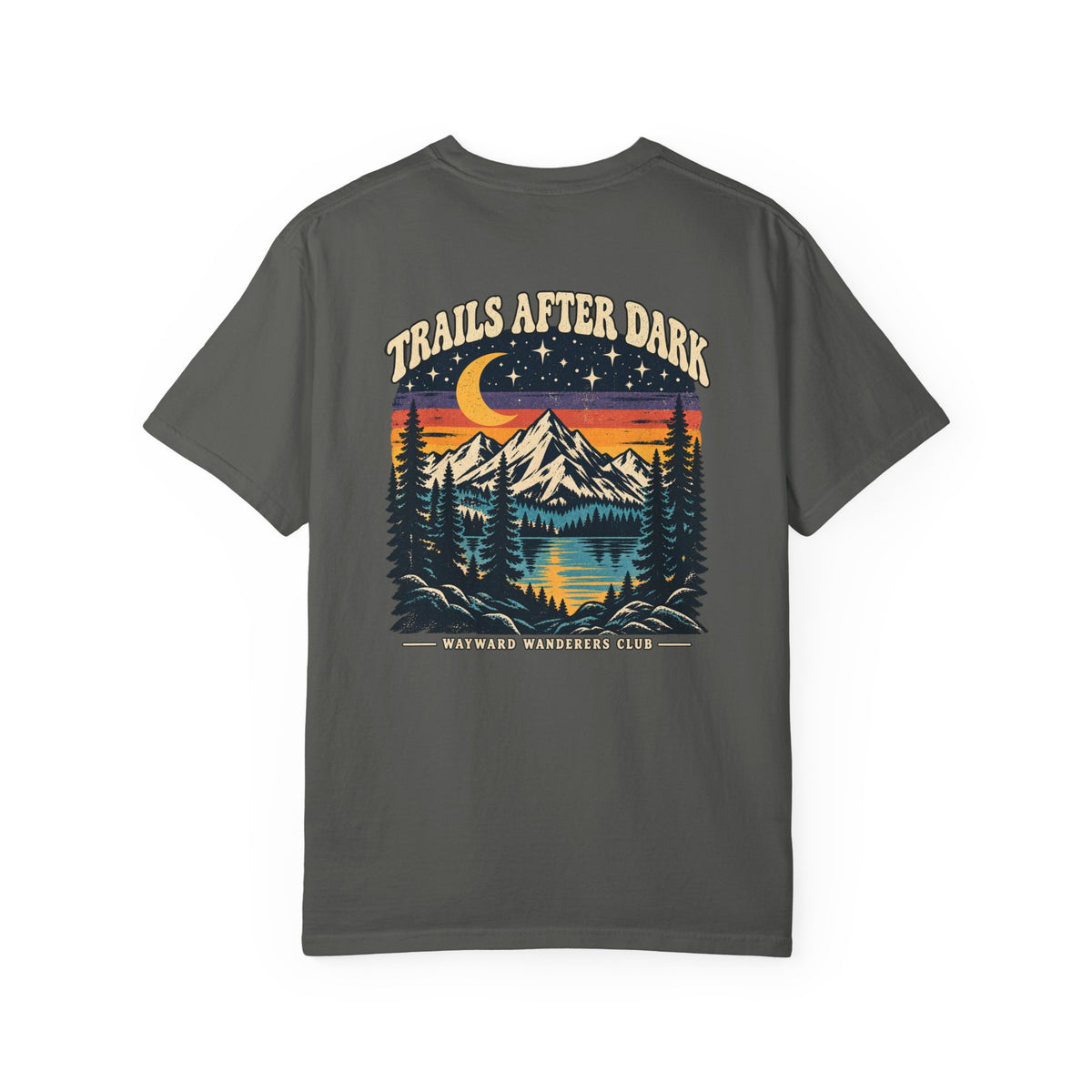 Trails After Dark Vintage 80s Mountain T-Shirt | Wayward Wanderers Club | Comfort Colors 1717