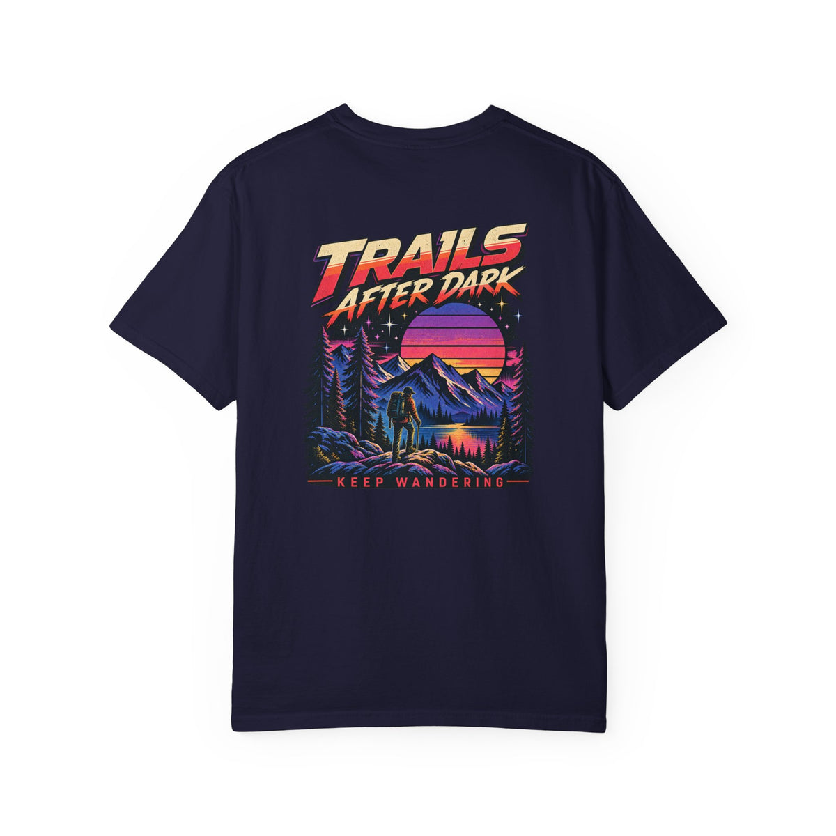 Trails After Dark 80s Hiking Graphic Tee | Comfort Colors 1717